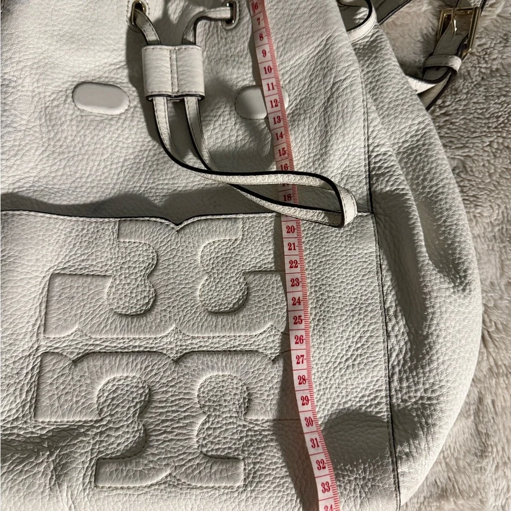 Tory Burch Cream Leather Backpack - Picture 13 of 13